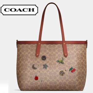 Coach RETAIL Crystal Embellished Tea Rose Star Rexy Cherry Central City Tote